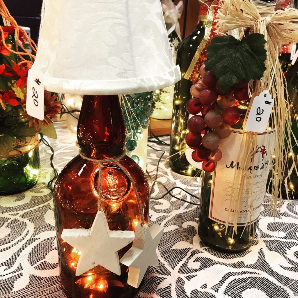 SWVA Bottle Lamp Art - Wine Bottle Refurbished