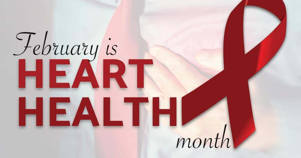 Red ribbon in honor of February – Heart Health Month