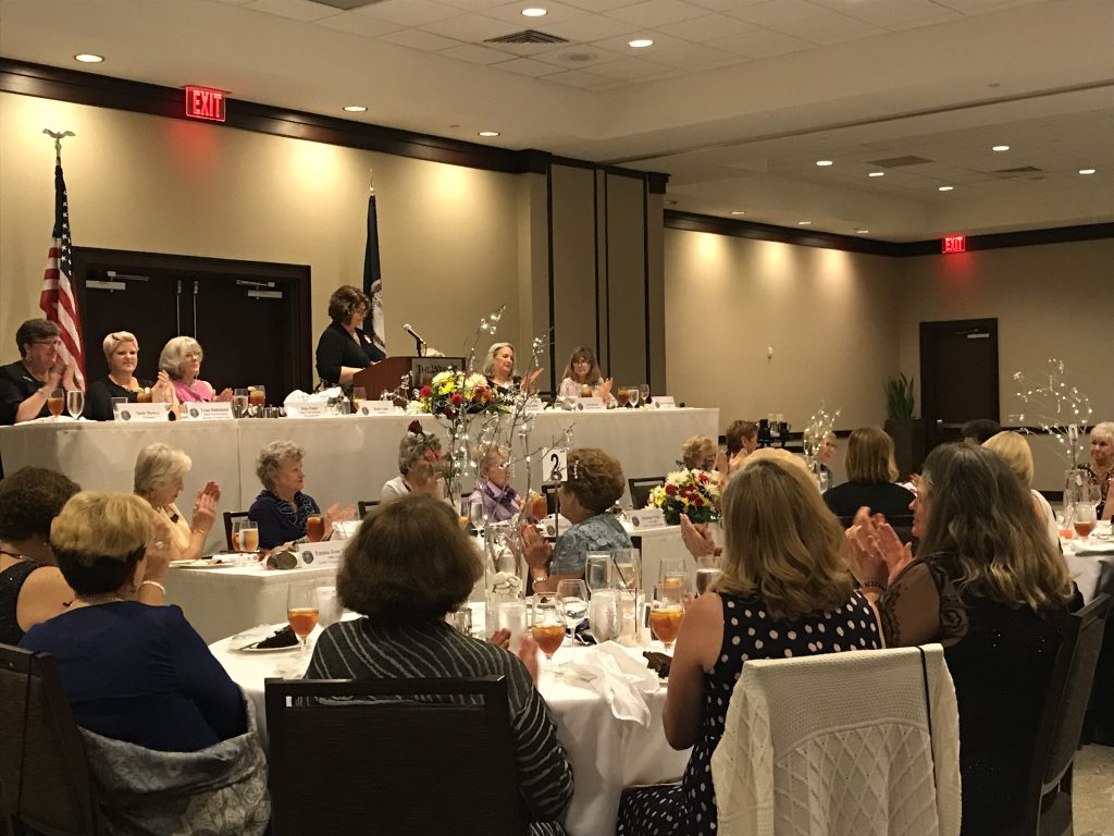 GFWC VA President Kelly Lane is pictured presiding over the state meeting.