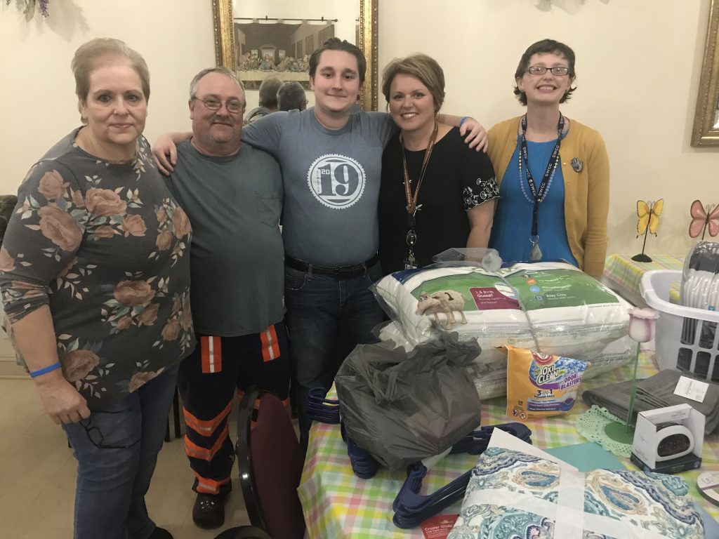 The SWCC Upward Bound recipient of our College Shower was Fred Clevinger, an upcoming graduate of Grundy High School. In the fall, Fred will be attending Alice Lloyd College. He is pictured (center) with (from left) Grundy Woman's Club Education Chairman Kim Long, his father Seldon, and Upward Bound coordinators Terri Butcher and Courtney Wyatt.